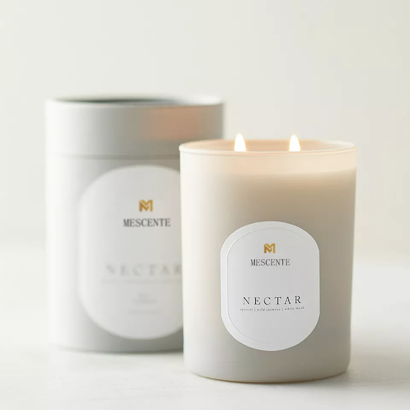 M & Scent شعار مخصص التأمل غير سام شاي سكب اليد المعطرة الطبيعية شمعدان شموع كريستال