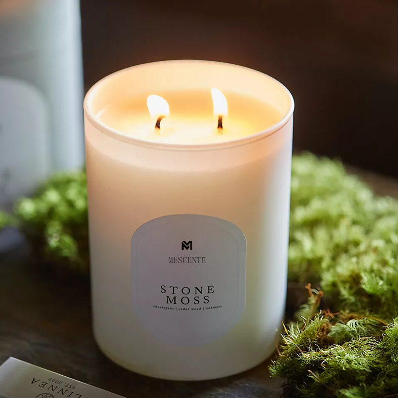 M & Scent شعار مخصص التأمل غير سام شاي سكب اليد المعطرة الطبيعية شمعدان شموع كريستال