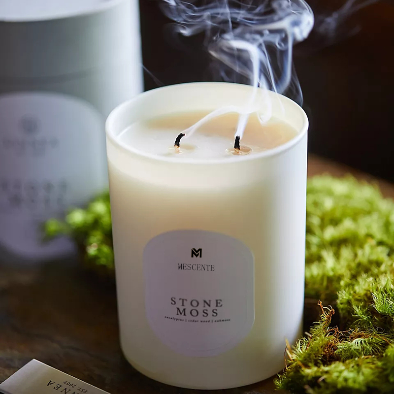 M & Scent شعار مخصص التأمل غير سام شاي سكب اليد المعطرة الطبيعية شمعدان شموع كريستال