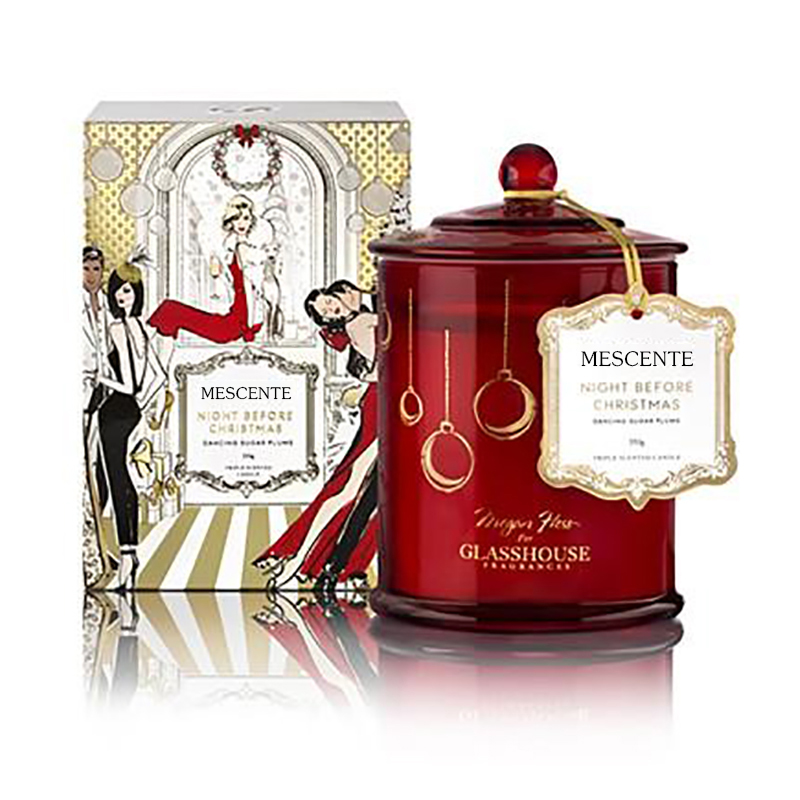 تخصيص العلامة التجارية الفاخرة M&Scent لعيد الميلاد جرة شموع المعطرة الجديدة مع غطاء عيد الميلاد