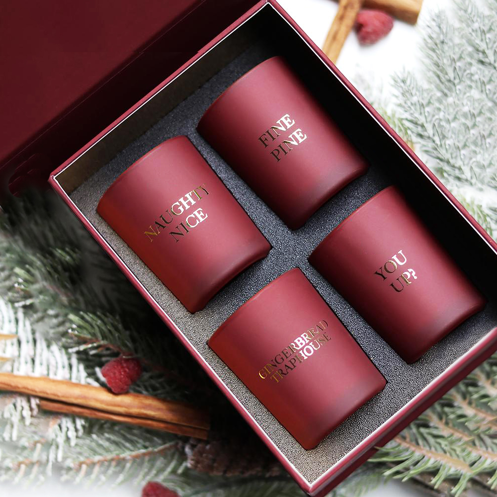 مجموعة شموع معطرة عطرية فاخرة لديكور المنزل بعلامة خاصة من M&Scent، مجموعة هدايا من 4 قطع