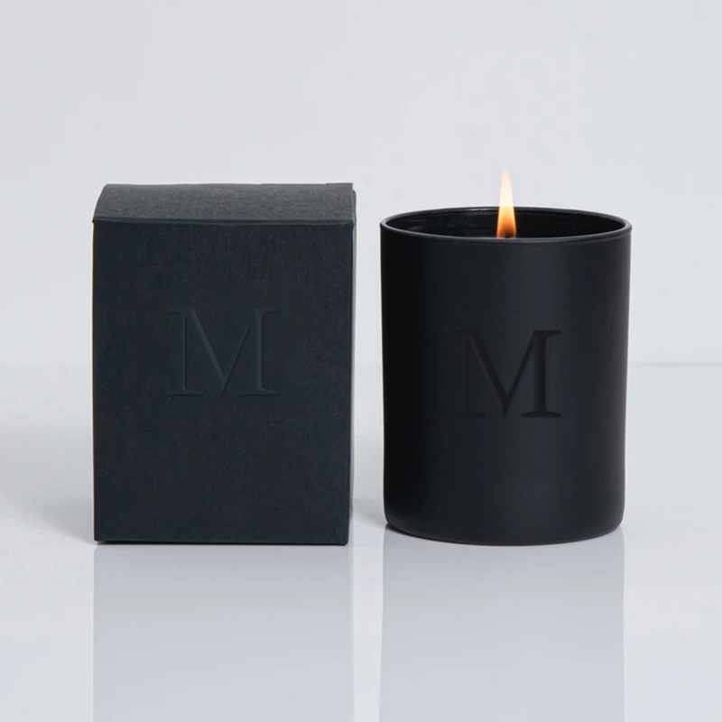 M&Scent الجملة جرة براد فريد من ميتال ميتاليك الأسود شموع المعطرة بالبلورات