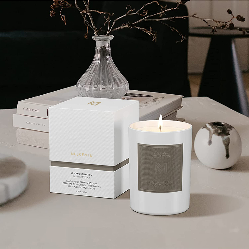 M&Scent بالجملة جرة بيضاء مخصصة لعيد شمعداني مجموعات شمعة