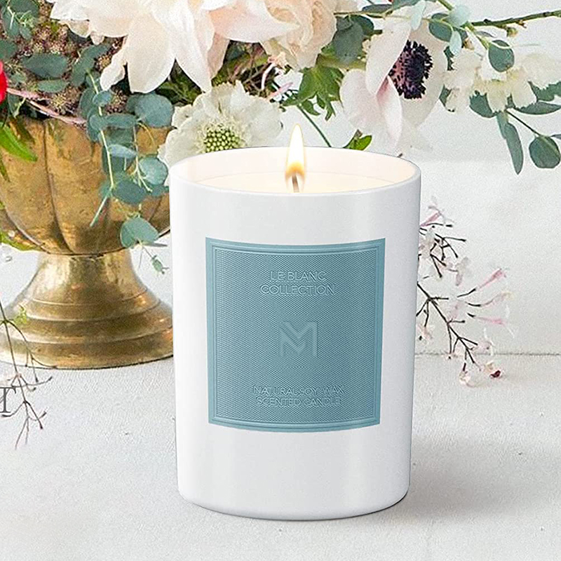 M&Scent بالجملة جرة بيضاء مخصصة لعيد شمعداني مجموعات شمعة