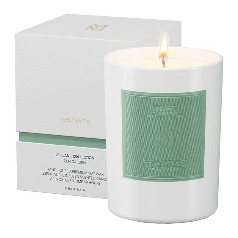 M&Scent بالجملة جرة بيضاء مخصصة لعيد شمعداني مجموعات شمعة