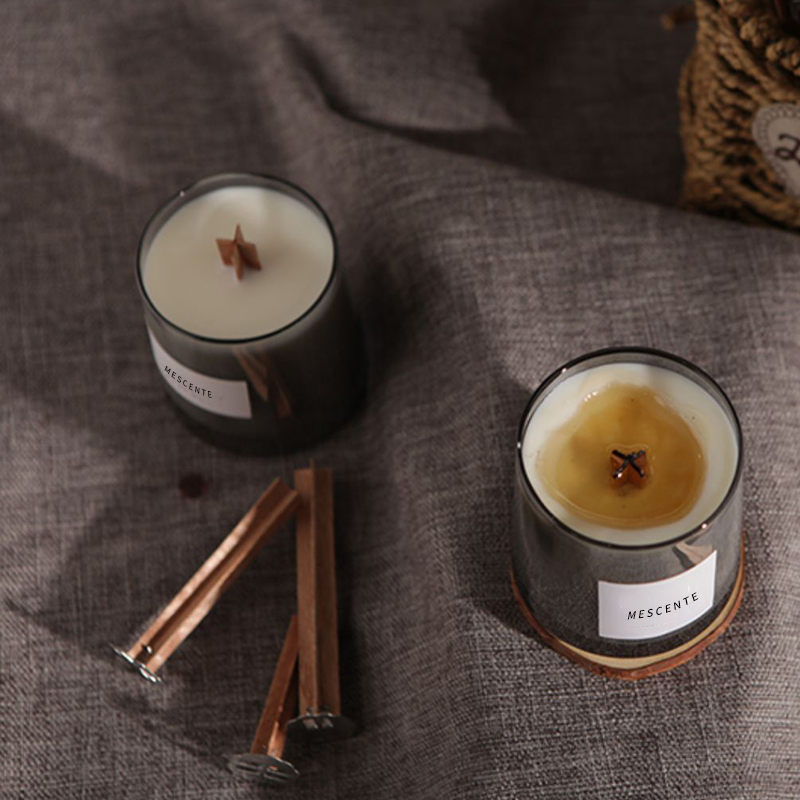 برطمانات لامعة من M&Scent شمعدان خشبي كريستالي معطر، شموع الزفاف