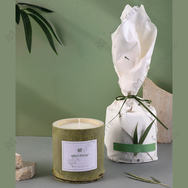 حامل شموع خشبي فاخر من M&Scent، علامة تجارية خاصة معطر بصندوق