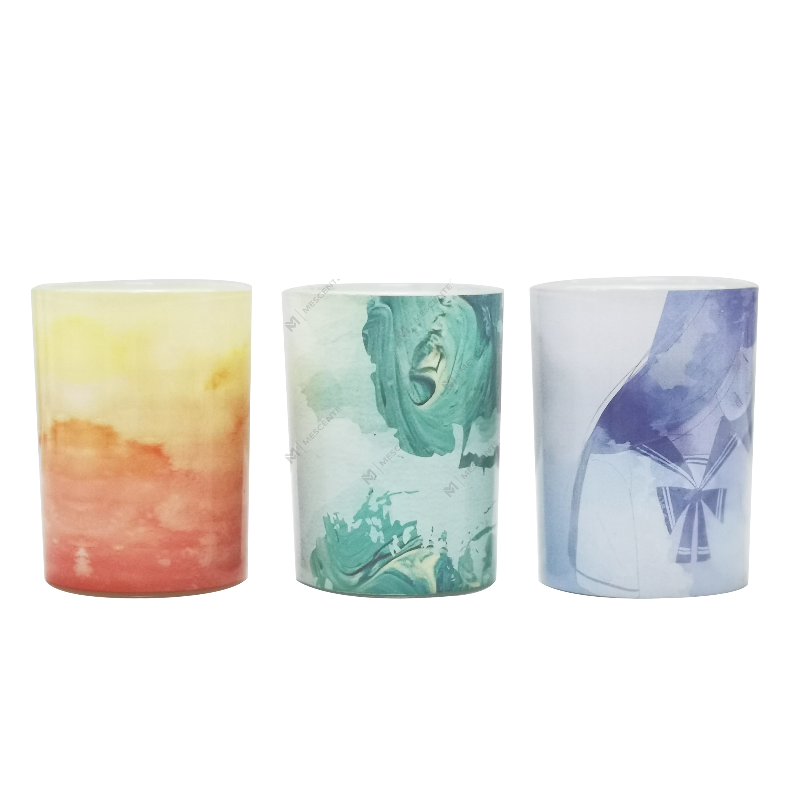 شمعة نخيل زجاجية خضراء من ماركة M&Scent للبيع بالجملة،شموع روحية