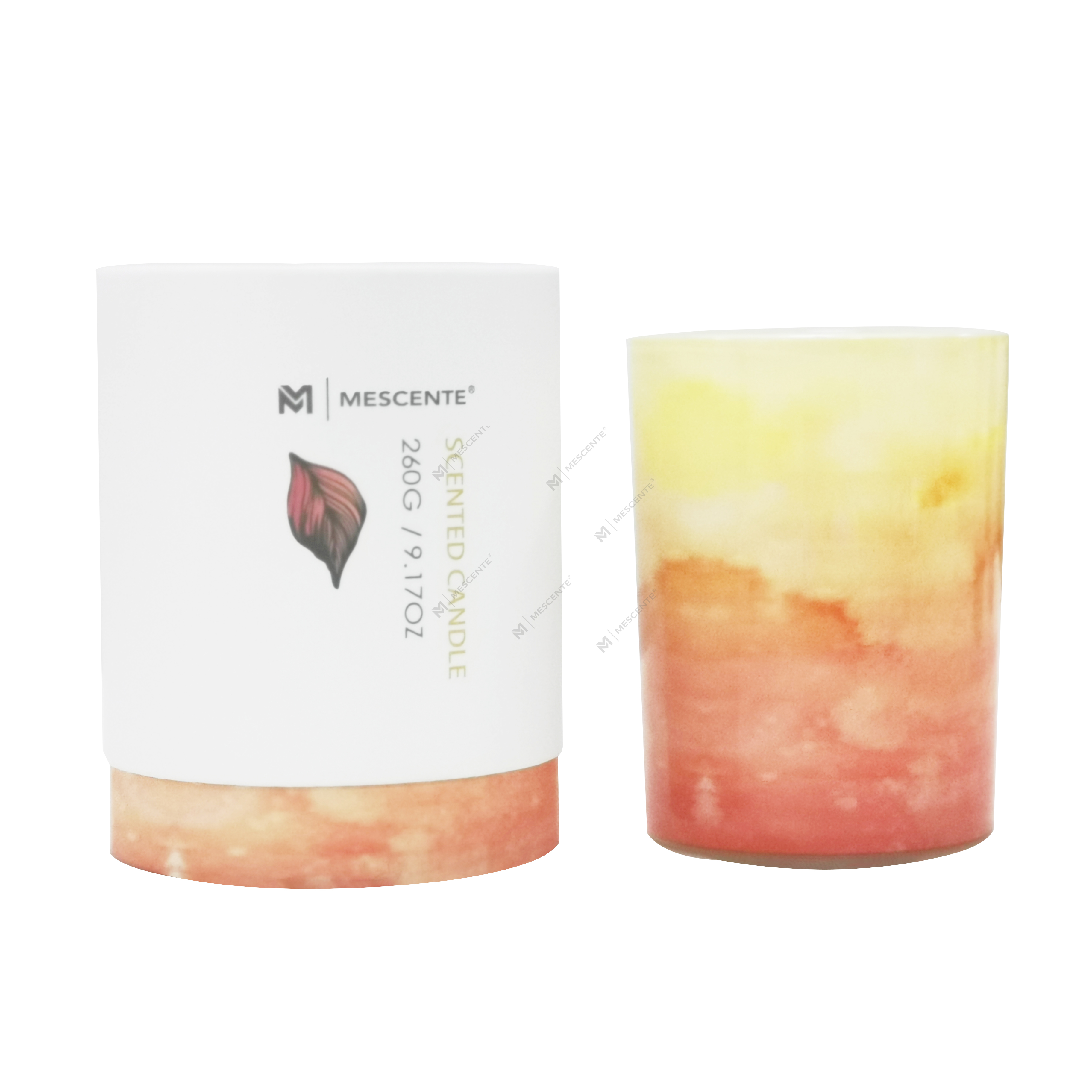 شمعة نخيل زجاجية خضراء من ماركة M&Scent للبيع بالجملة،شموع روحية