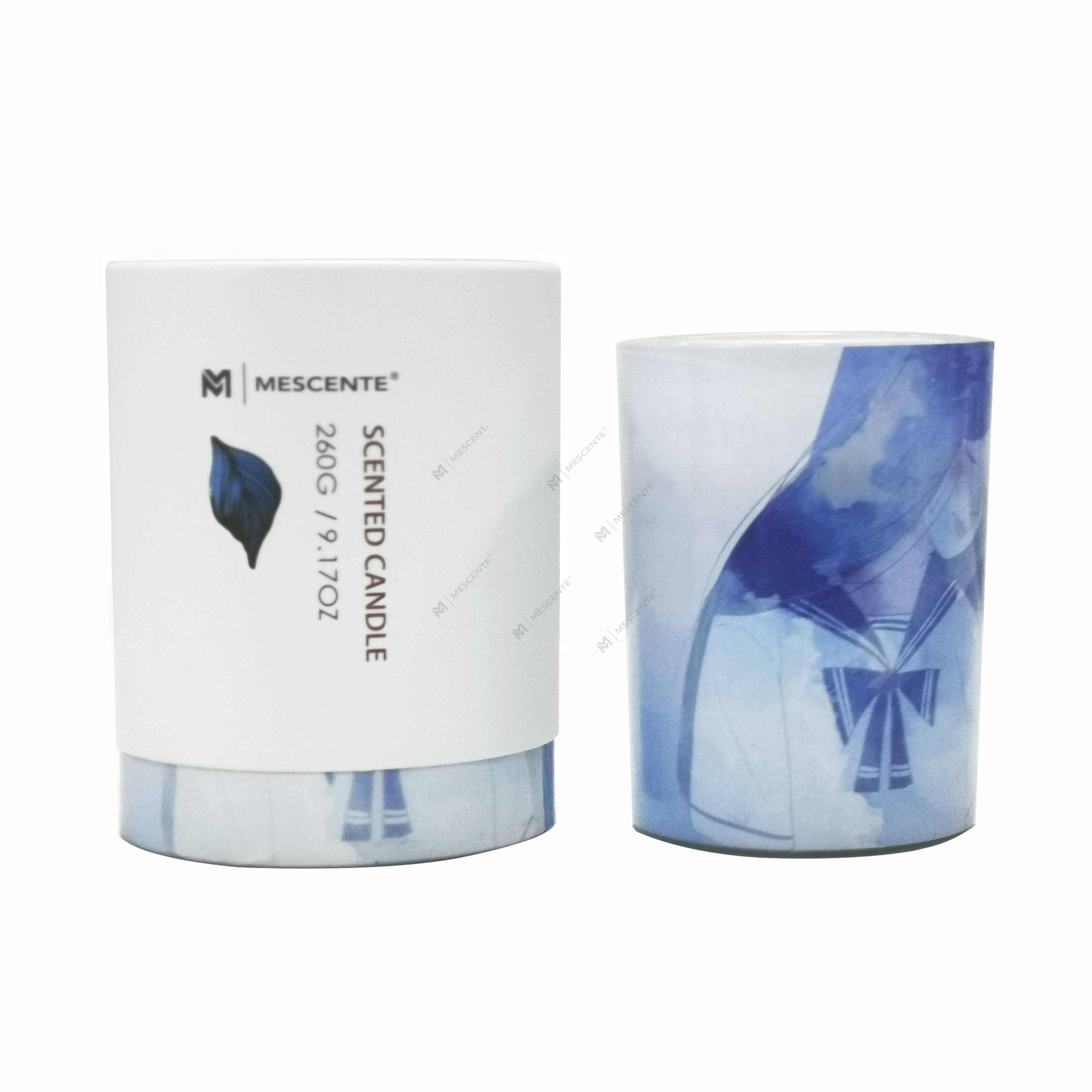 شمعة نخيل زجاجية خضراء من ماركة M&Scent للبيع بالجملة،شموع روحية