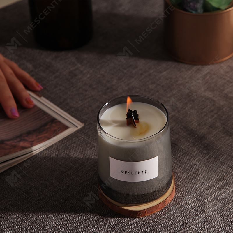 أوعية زجاجية فاخرة من M&Scent، فتائل خشبية من الكريستال، شمعة من شمع الصويا المعطر، شموع الزفاف