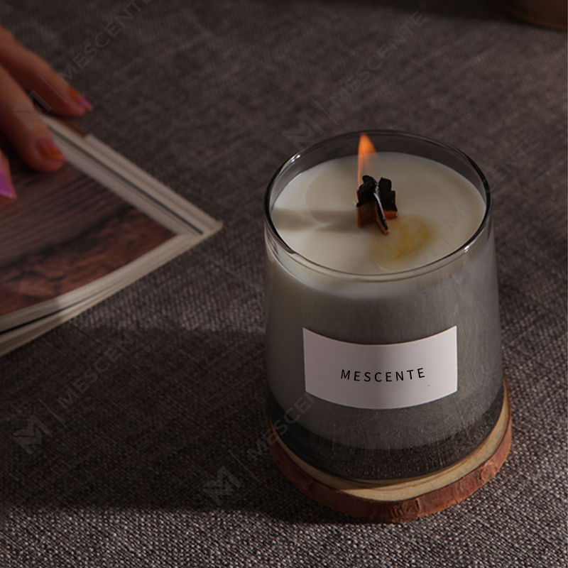 أوعية زجاجية فاخرة من M&Scent، فتائل خشبية من الكريستال، شمعة من شمع الصويا المعطر، شموع الزفاف