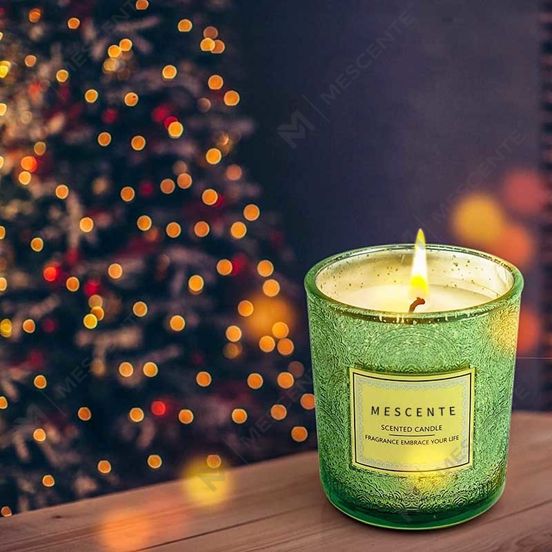 الجملة الشركات المصنعة الشخصية ديكور المنزل الفاخر تغليف الهدايا جرة ملونة شمعية معطرة مع الزهور المجففة