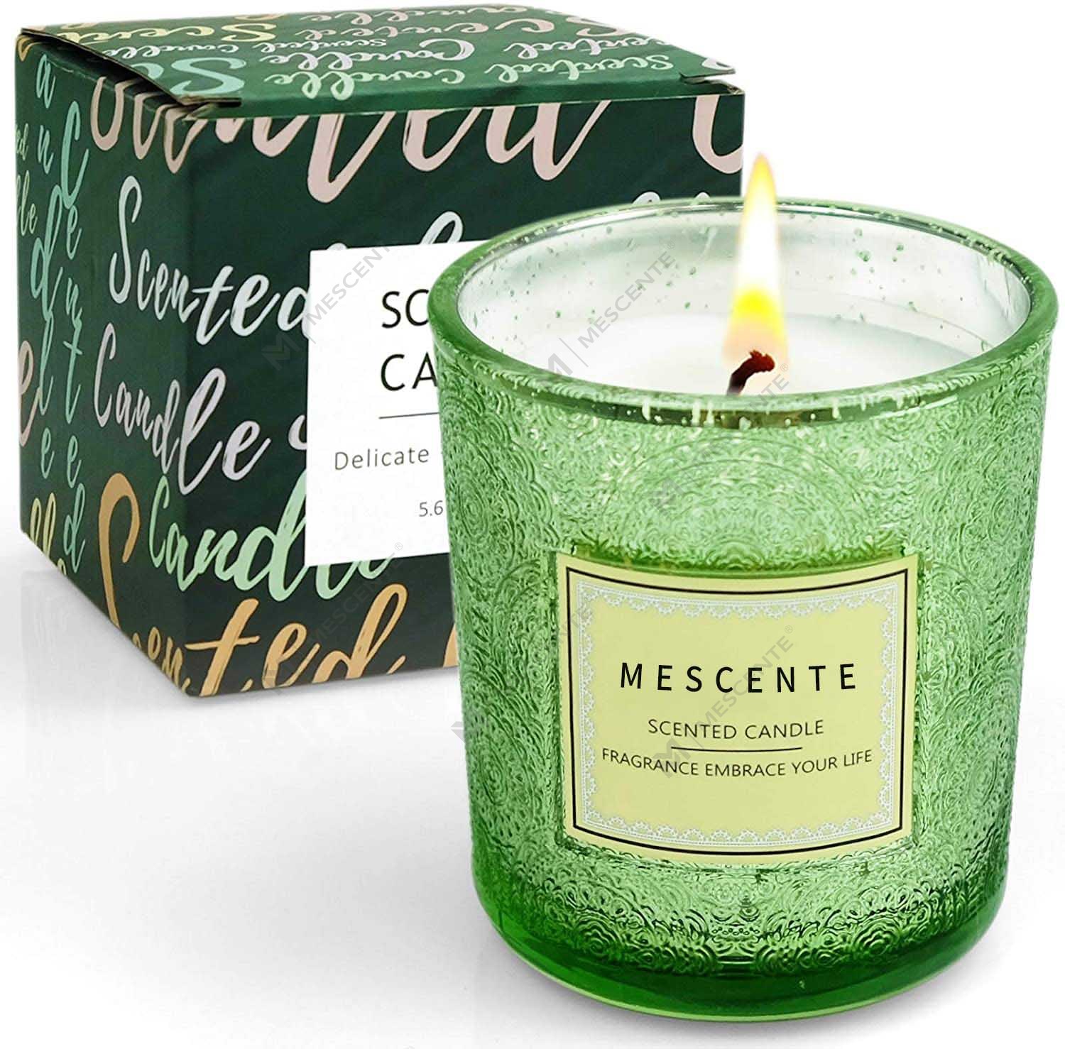 الجملة الشركات المصنعة الشخصية ديكور المنزل الفاخر تغليف الهدايا جرة ملونة شمعية معطرة مع الزهور المجففة