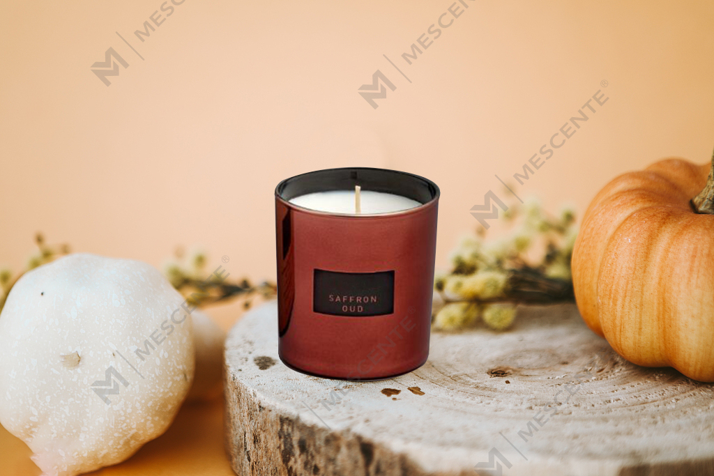 شمعة صويا معطرة بزجاج مرآة كبيرة السعة 540 جرام