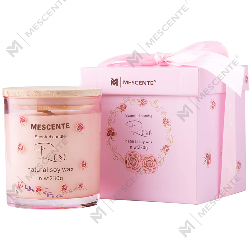 حامل زجاجي فاخر مصنوع يدويًا من السيراميك الروحي من M&Scent مع شمعة برائحة الفانيليا مع بلورات