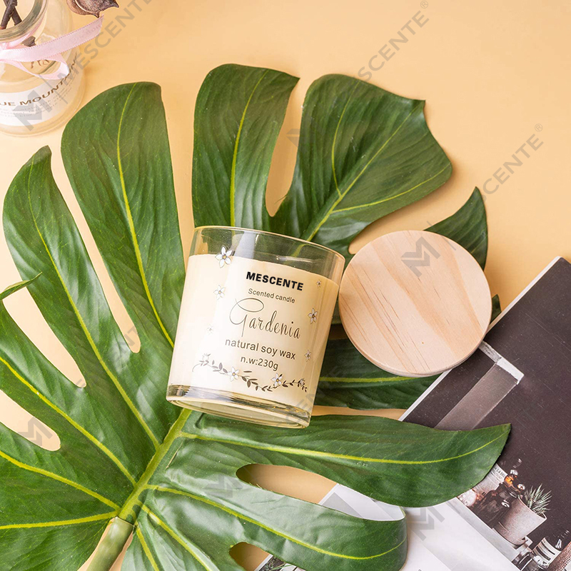 حامل زجاجي فاخر مصنوع يدويًا من السيراميك الروحي من M&Scent مع شمعة برائحة الفانيليا مع بلورات