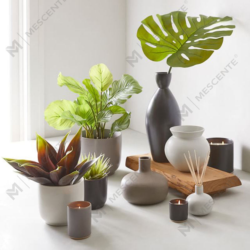 شموع الصويا المعطرة الخزفية الفاخرة الفارغة بكميات كبيرة A29224-2-الأشياء الثمينة