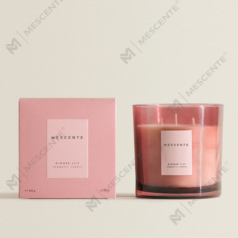 شموع الصويا الفاخرة المخصصة من M&Scent ذات 3 فتائل مع غطاء خشبي A29273-1