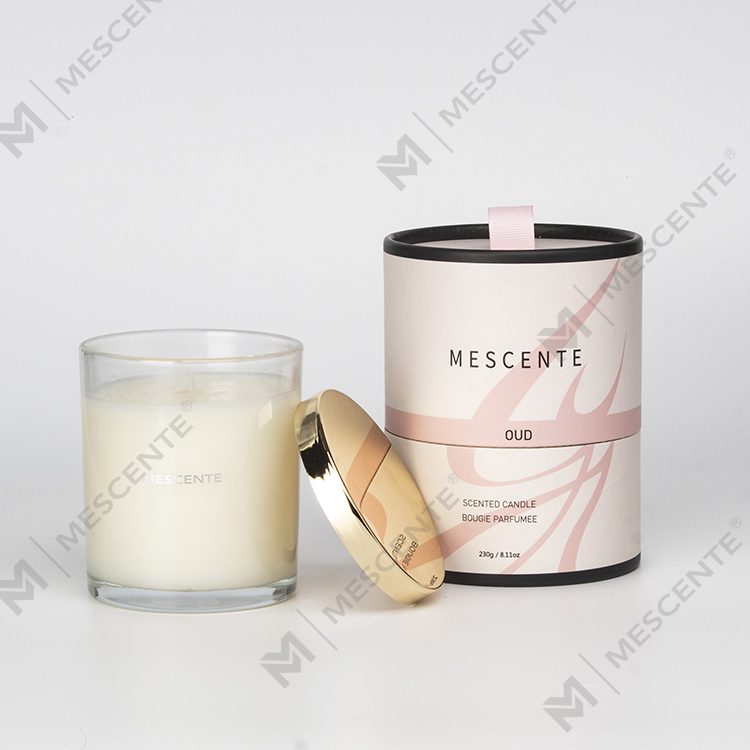 شموع عيد الميلاد الفاخرة ذات العلامة التجارية الخاصة من Mescente بالجملة مع فتيل خشبي