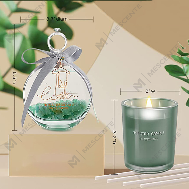 مجموعة هدايا موزع زيت الليمون والريحان المعطر من M&Scent مع أعواد للمنزل