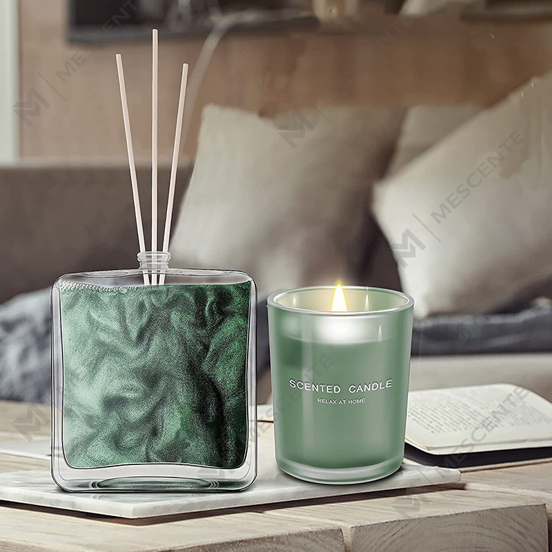 مجموعة هدايا موزع زيت الليمون والريحان المعطر من M&Scent مع أعواد للمنزل