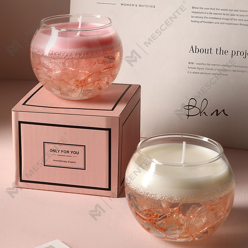 شمعة M&Scent عالية الجودة برائحة الليمون وعشب الصويا في الزجاج