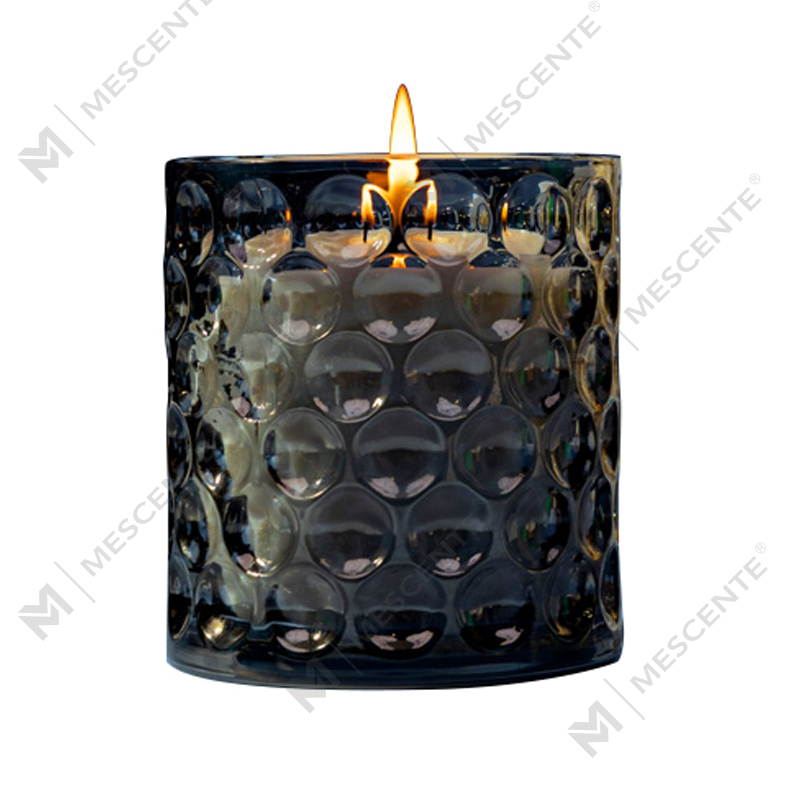 شمع الصويا الزجاجي الشفاف الملون الفاخر المخصص، شموع معطرة تحمل علامة Citta مع زهور مجففة