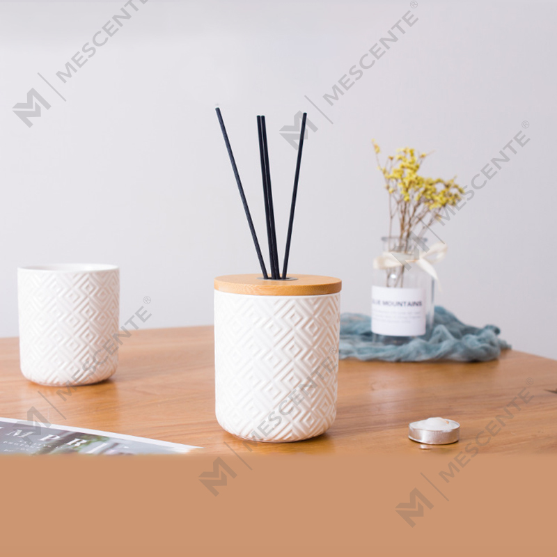 زجاجة زجاجية زخرفية دائرية من M&Scent بسعة 100 مل و200 مل مع موزع رائحة سيراميك