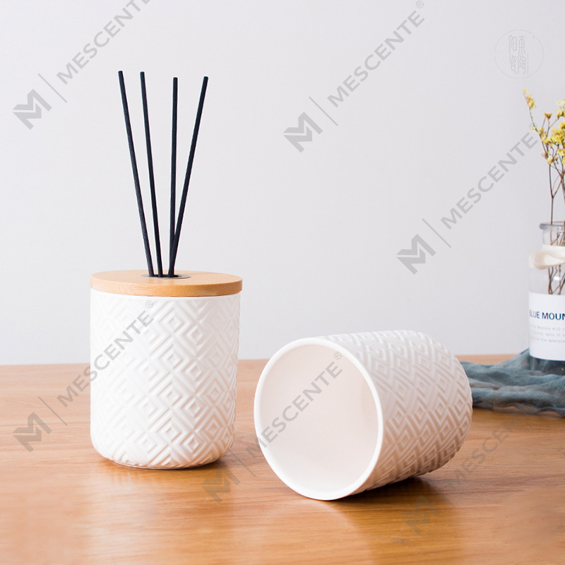 زجاجة زجاجية زخرفية دائرية من M&Scent بسعة 100 مل و200 مل مع موزع رائحة سيراميك