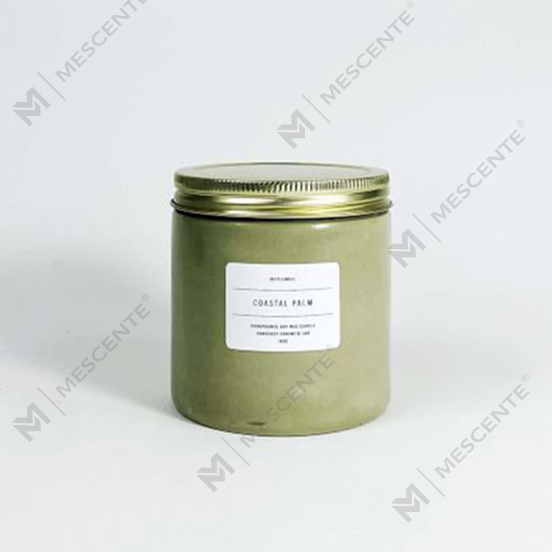 شمعة معطرة بجرة خرسانية بيضاء مخصصة مع غطاء