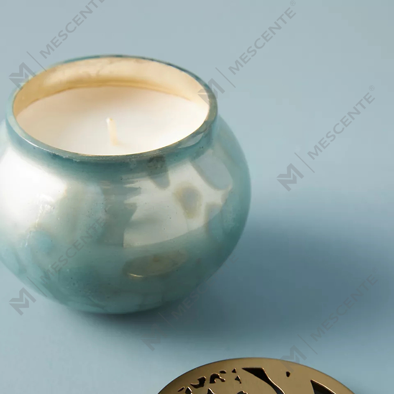 M&scent علامة تجارية خاصة مخصصة للديكور المنزلي أوعية شموع زجاجية فاخرة مع شموع معطرة بشمع الصويا مع غطاء