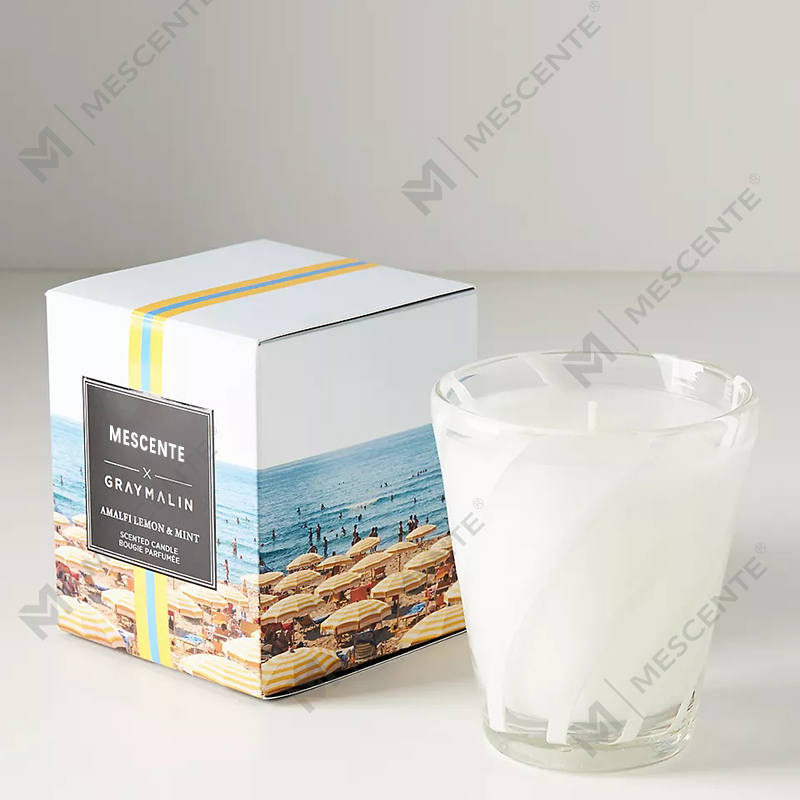 شموع زفاف فاخرة من شمع الصويا الأبيض بشعار شخصي من M&Scent