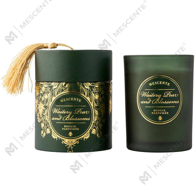 شموع M&Scent الفاخرة ذات الشعار الأبيض المخصص لعيد الميلاد