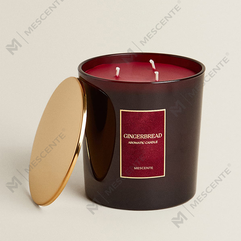 شموع M&Scent الفاخرة المخصصة ذات الثلاث فتائل ذات العلامة التجارية الخاصة، شمعة معطرة من الزجاج الأسود غير اللامع