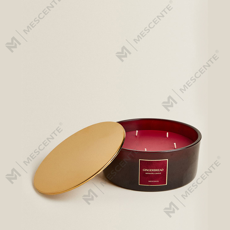 شموع M&Scent الفاخرة المخصصة ذات الثلاث فتائل ذات العلامة التجارية الخاصة، شمعة معطرة من الزجاج الأسود غير اللامع