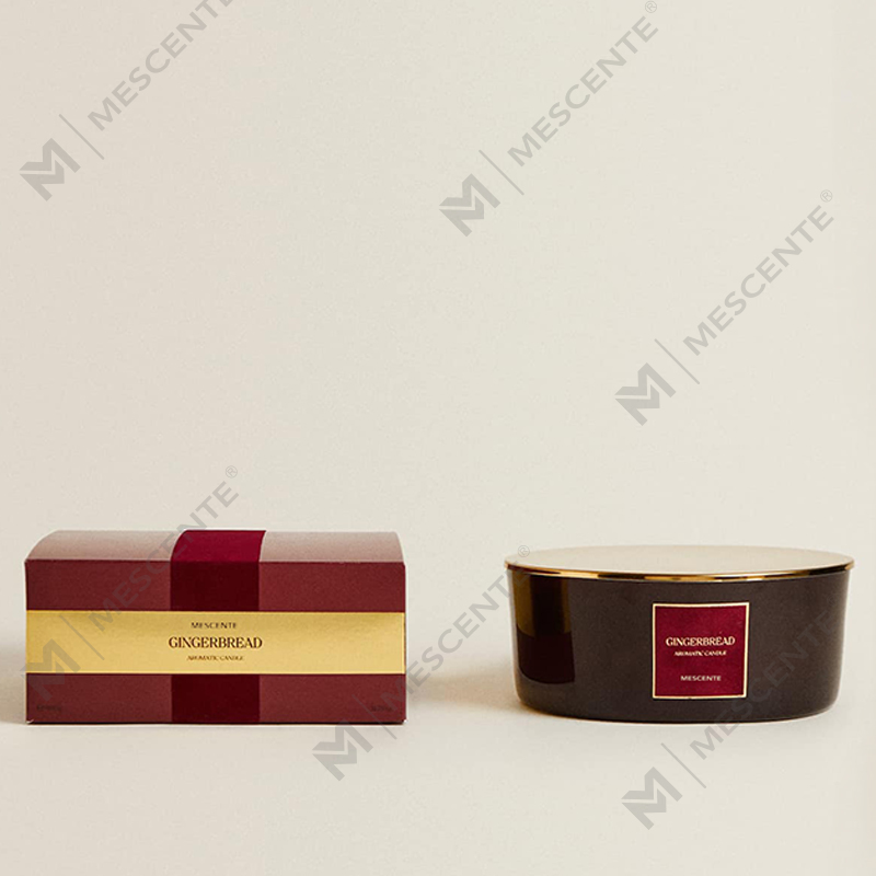 شموع M&Scent الفاخرة المخصصة ذات الثلاث فتائل ذات العلامة التجارية الخاصة، شمعة معطرة من الزجاج الأسود غير اللامع