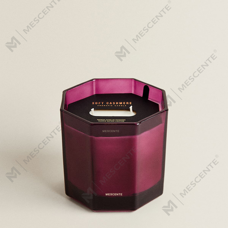 شموع M&Scent الفاخرة المعطرة لعيد الميلاد، شموع شمع الصويا العطرية في صندوق هدايا زجاجي أسود