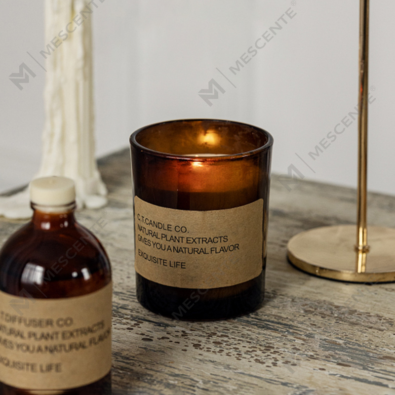 مجموعة موزع القصب المنزلي الفاخر من M&Scent مع مجموعة شموع معطرة مع عبوة صندوقية