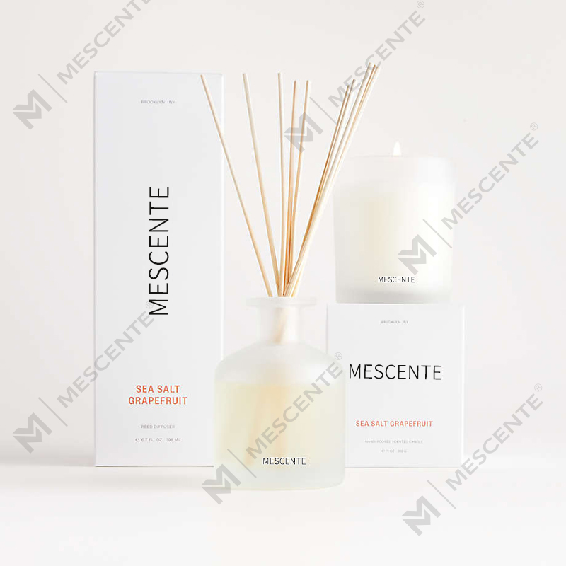 مجموعة هدايا موزع الروائح العطرية من القصب الفاخر باللون الأرجواني من M&Scent مع صندوق