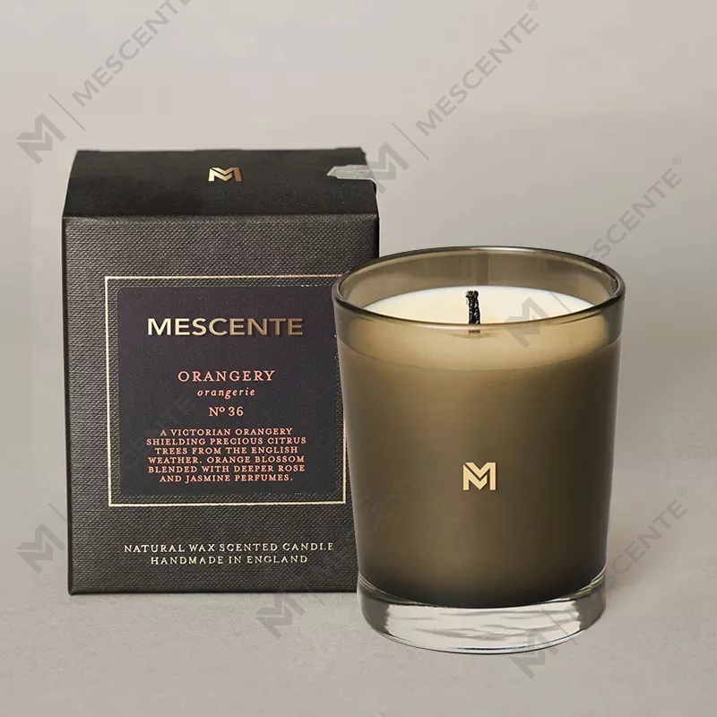 M&Scent أوعية كريستال مخصصة للعيد بعلامة خاصة جديدة فاخرة، مع شمع صيني عطري وغطاء